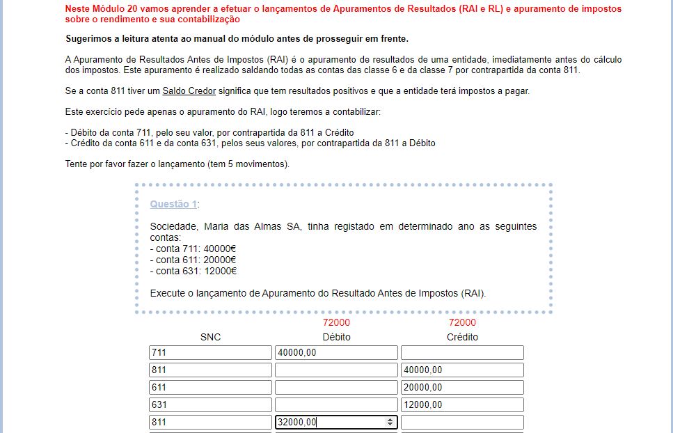 Contabilizao de resultados e impostos