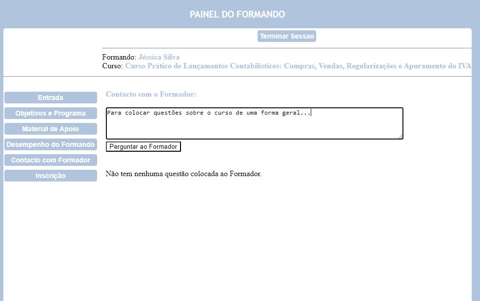 contacto com o formador pelo painel