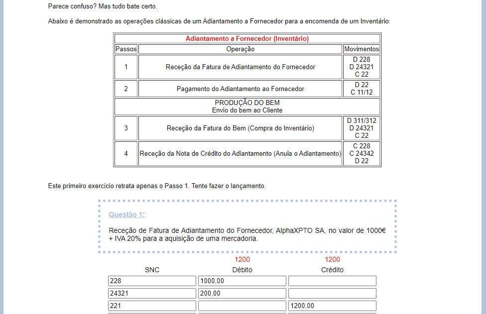 contabilizao de adiantamentos