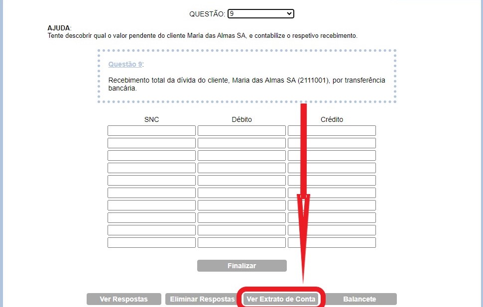 Operaes com extrato: qual o valor da 2111001?