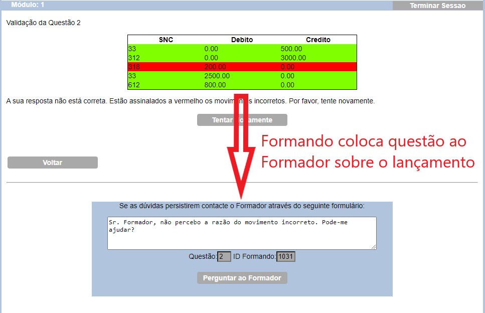 Pergunta ao formador no lanamento